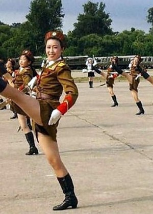North Korean girls in uniform