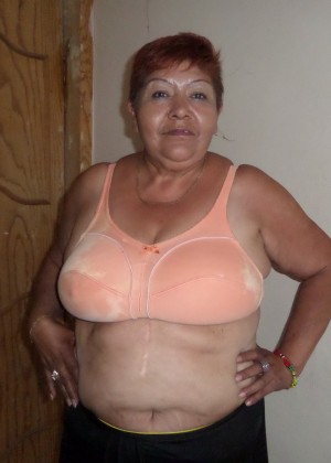 Mature fat Mexican woman showing breasts